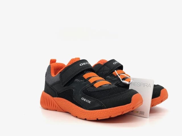 GEOX Sneakers bambino J SVETH B. A black orange in Sneaker casual Calzature Durello - Agna, commercioVirtuoso.it