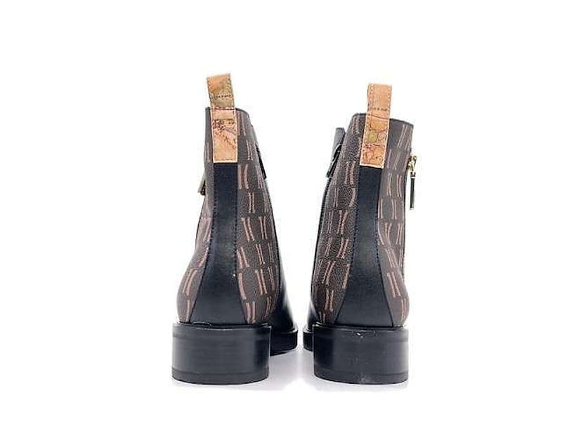 ALVIETO MARTINI Tronchetto Black Brown Loggato in Stivali Calzature Durello - Agna, commercioVirtuoso.it