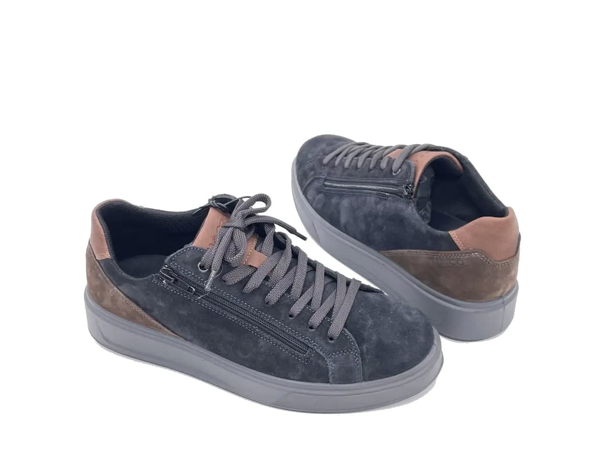 IGI &amp; CO.. Sneakers uomo pelle scamosciata blu notte in prodotto Calzature Durello - Agna, commercioVirtuoso.it