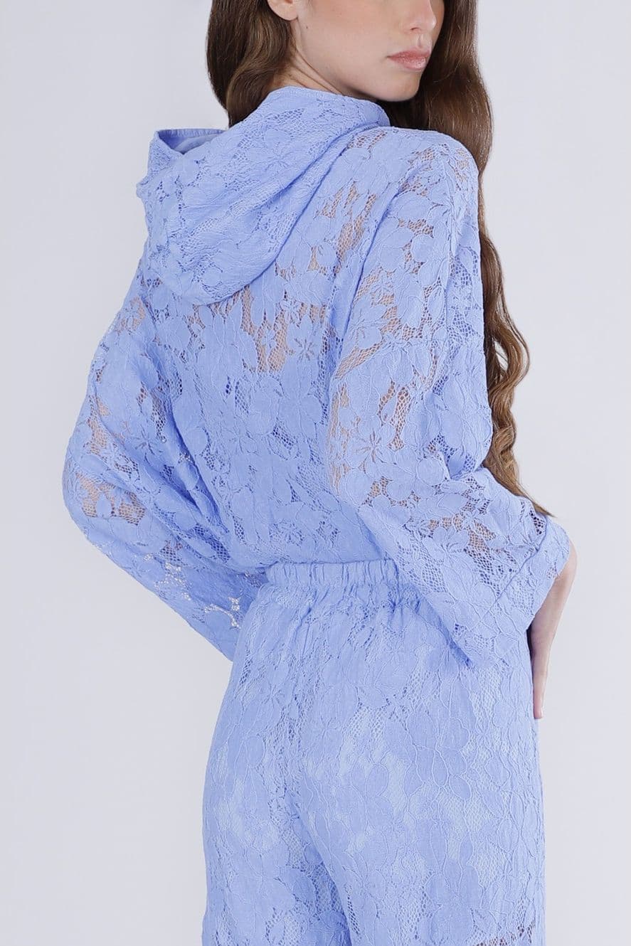 BLUSA CON CAPPUCCIO IN PIZZO - 3