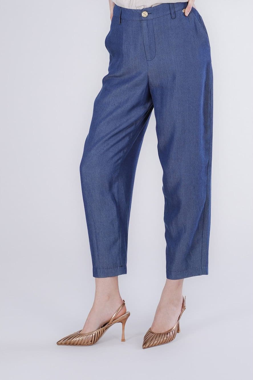 PANTALONE COCOON IN TENCEL DENIM - 3