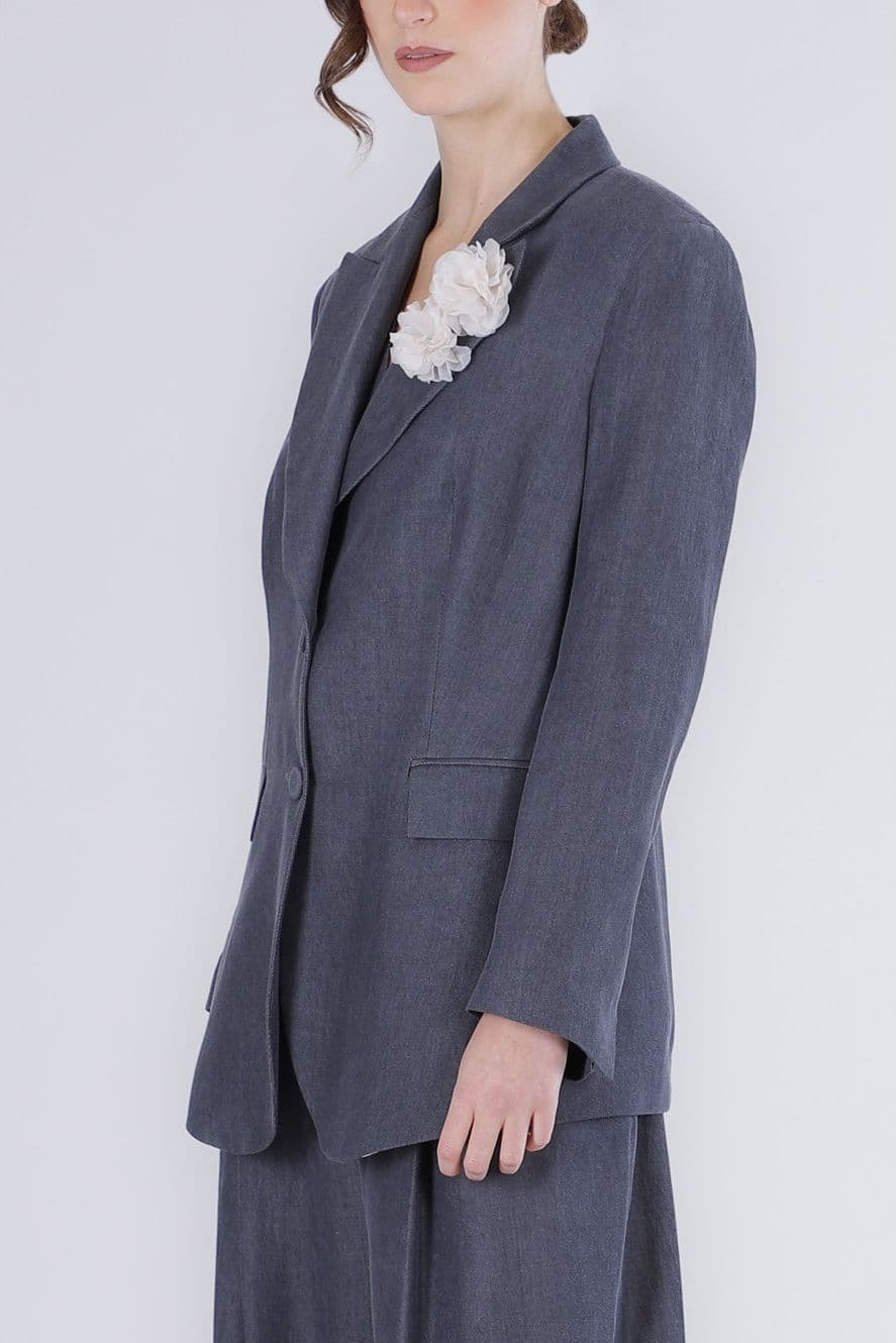GIACCA IN TENCEL DENIM CN FODERA STAMPATA - 3