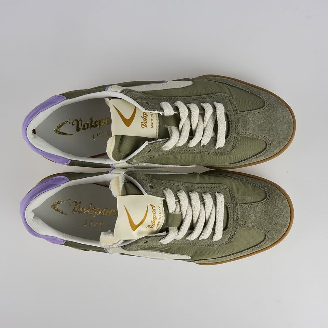 Valsport sneakers uomo Volley in nylon e suede army verde VVL3066M - 4