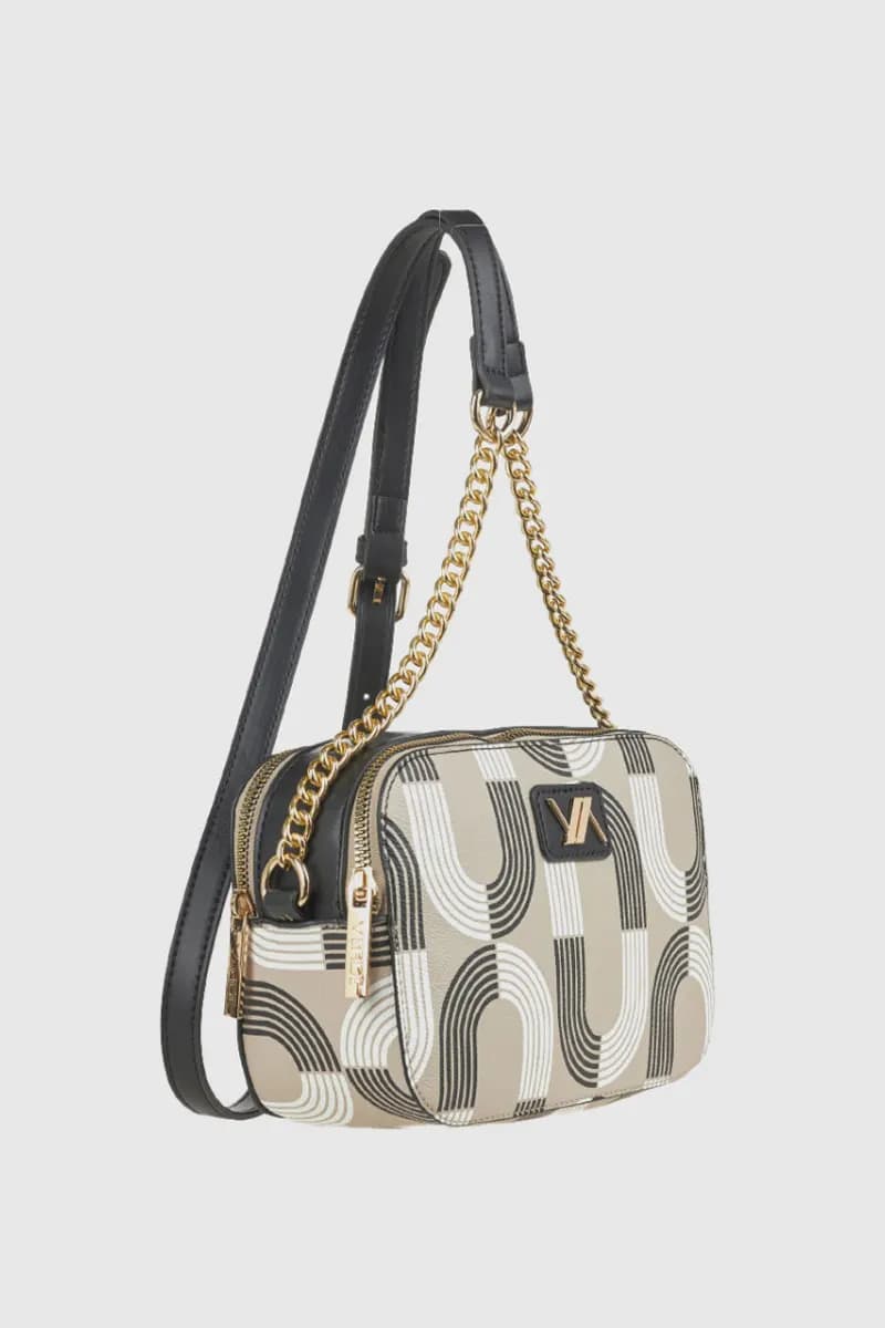 Camera bag in ecopelle stampa geometrica | Verde Fashion - 4