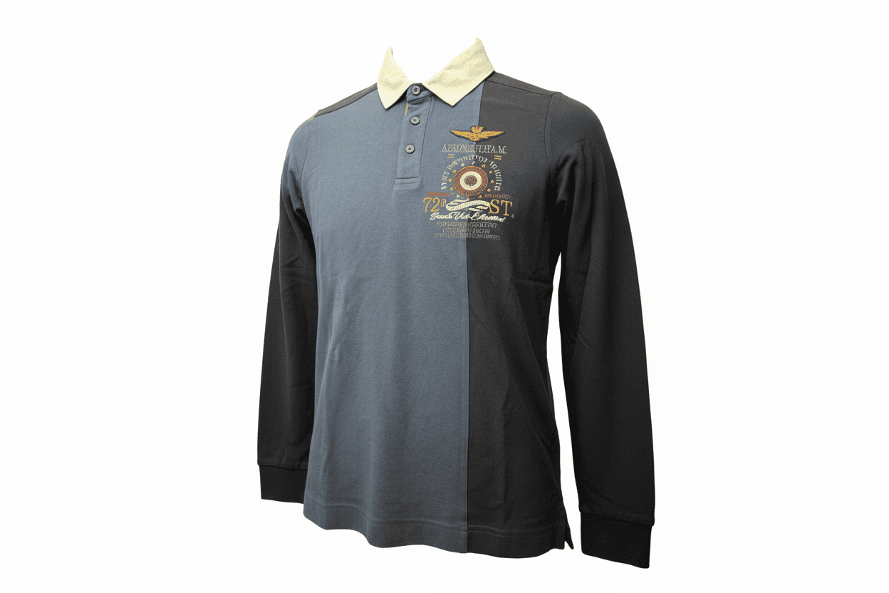 Maglia Polo uomo Aeronautica Militare - maniche lunghe in Polo Couture - Sestu, commercioVirtuoso.it