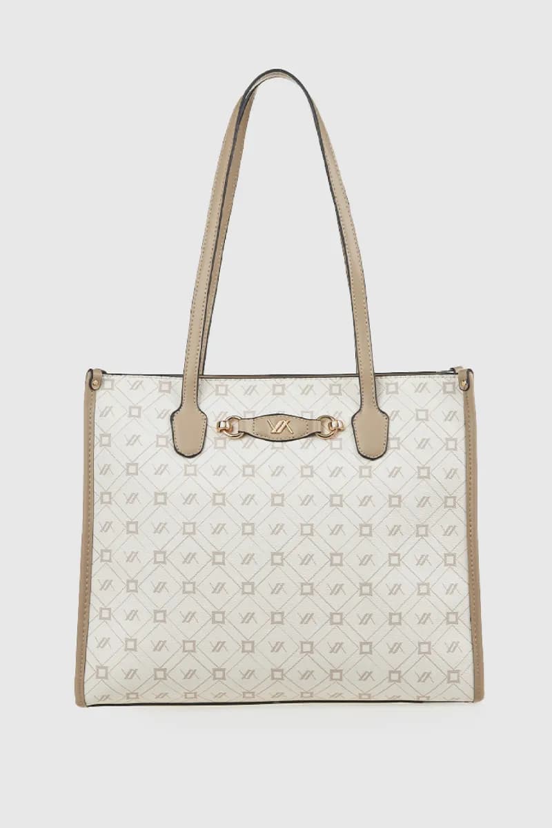 Borsa a spalla in ecopelle stampa logo | Verde Fashion - 5