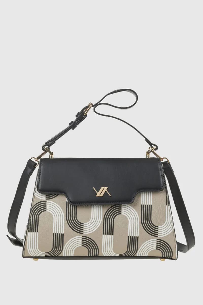 Borsa tote in ecopelle stampa geometrica | Verde Fashion - 5