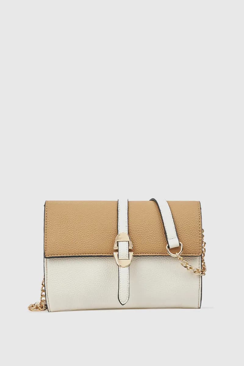 Borsa a tracolla bicolore in ecopelle | Verde Fashion - 10