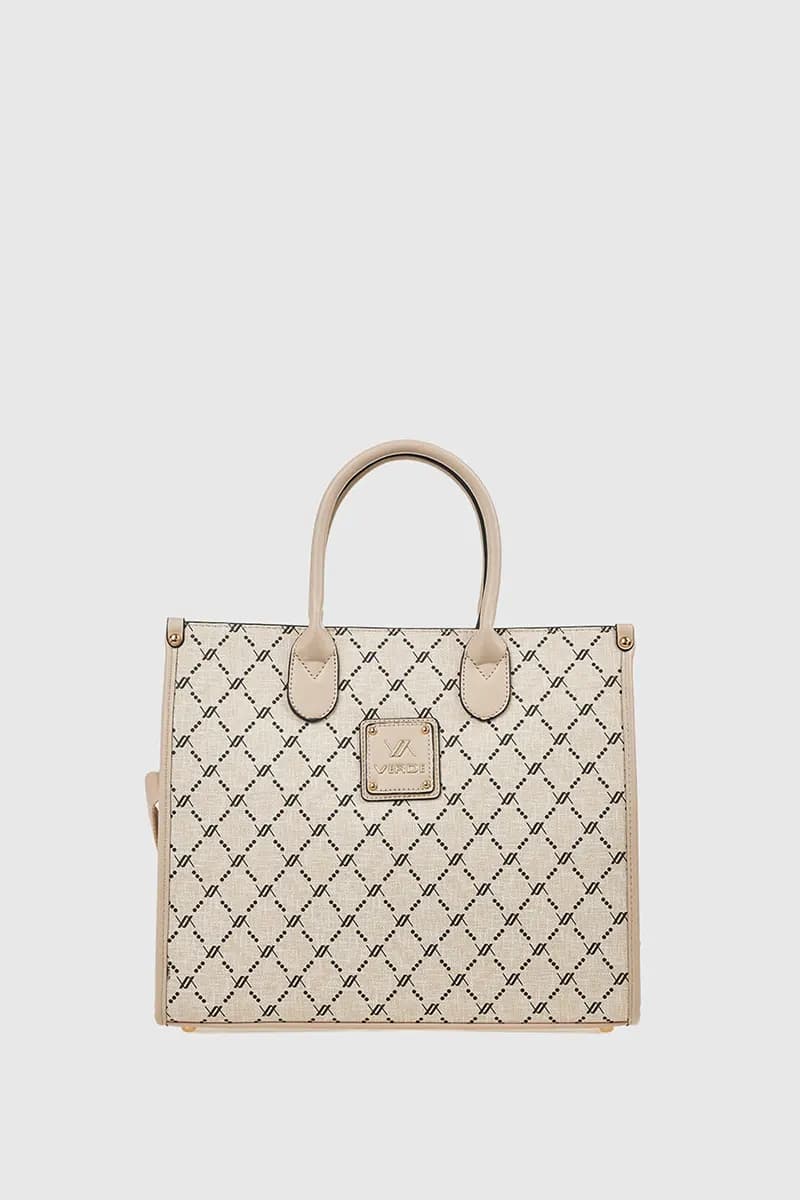 Borsa tote in ecopelle stampa logo | Verde Fashion - 5