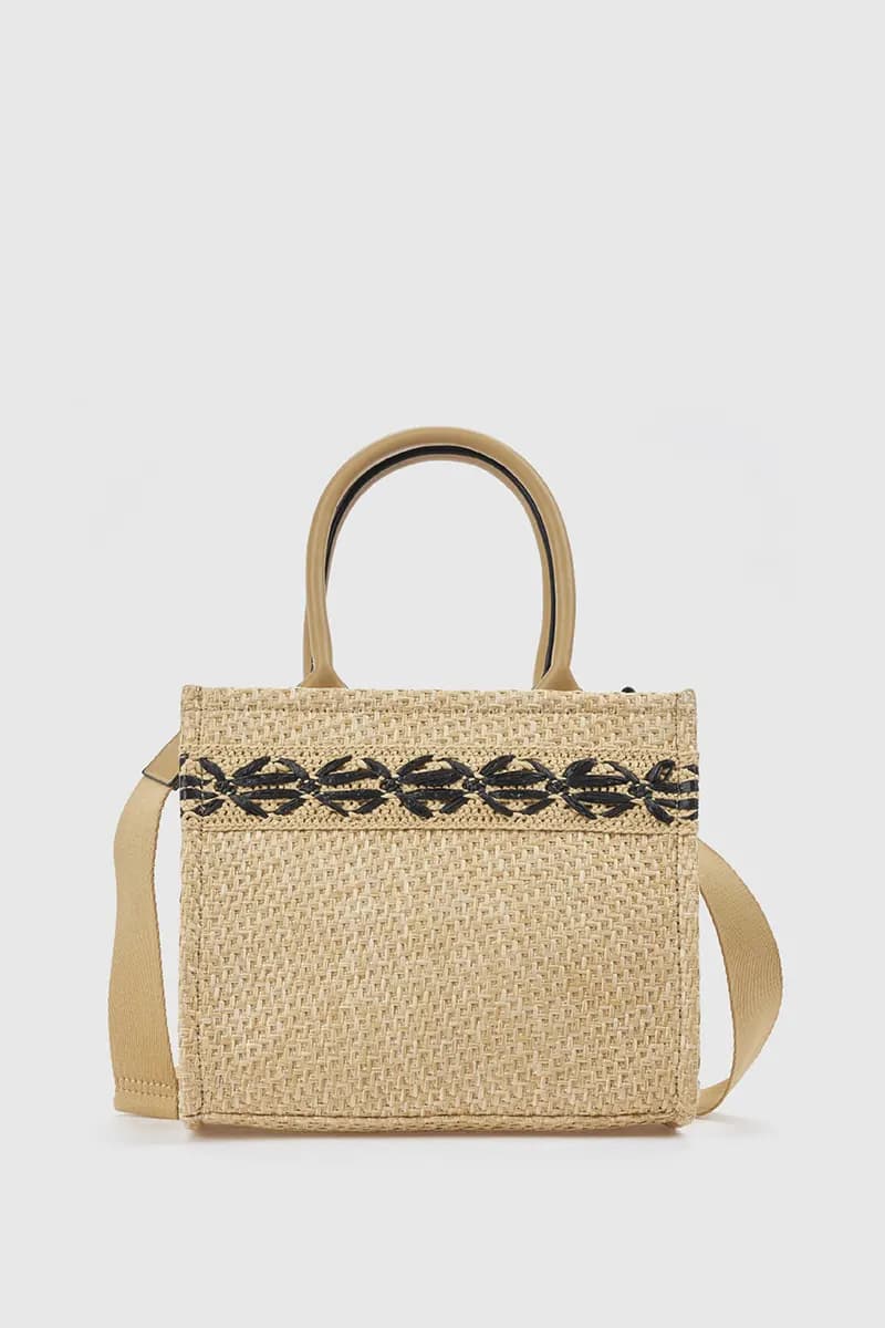 Borsa tote in tessuto dettaglio ricamo | Verde Fashion - 8