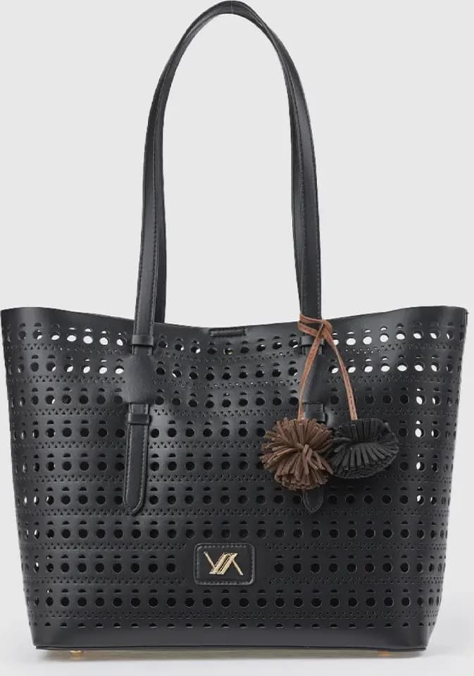 Borsa a spalla in ecopelle effetto rafia | Verde Fashion - 9