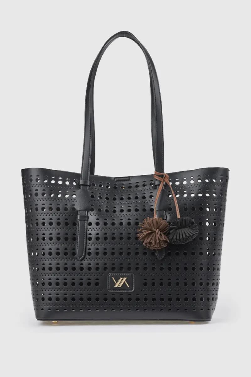 Borsa a spalla in ecopelle effetto rafia | Verde Fashion - 9
