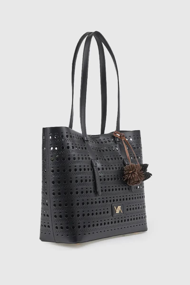 Borsa a spalla in ecopelle effetto rafia | Verde Fashion - 8