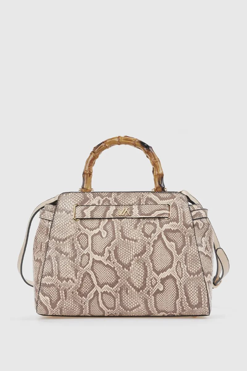 Borsa tote in ecopelle stampa pitonata | Verde Fashion - 5