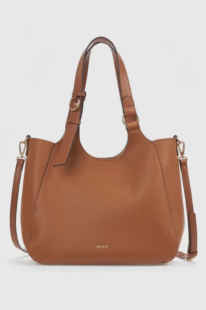 Borsa a spalla in ecopelle morbida con sacca | Verde Fashion - 14