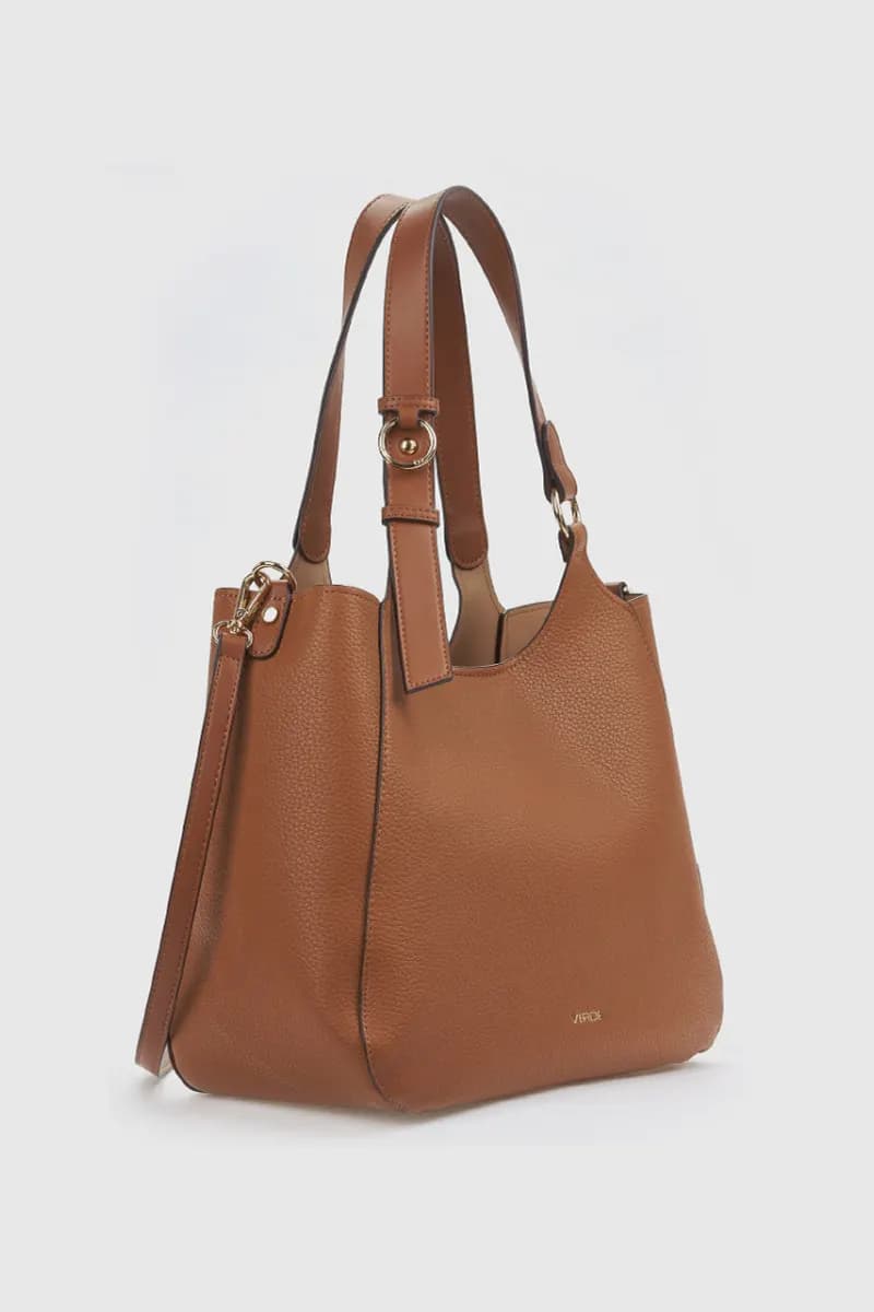 Borsa a spalla in ecopelle morbida con sacca | Verde Fashion - 12