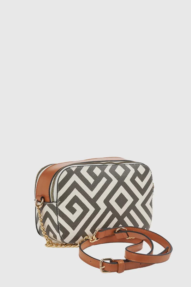 Camera bag in ecopelle stampa geometrica | Verde Fashion in Borse a tracolla You Store - Messina, commercioVirtuoso.it