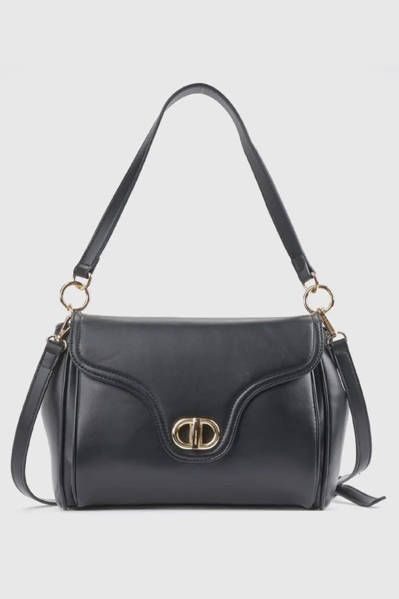 Borsa a spalla in ecopelle con patta | Verde Fashion - 5