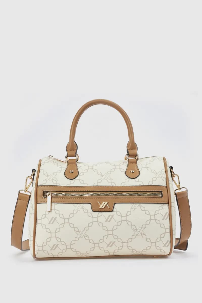 Borsa bauletto in ecopelle stampa logo | Verde Fashion - 5