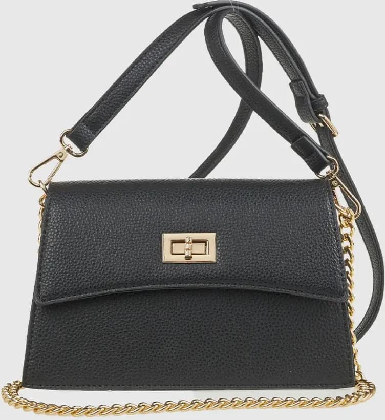 Borsa a tracolla in ecopelle con patta | Verde Fashion – Nero