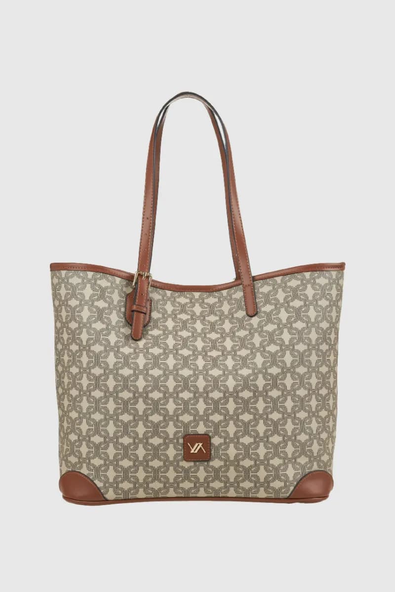 Borsa a spalla con sacca stampa geometrica | Verde Fashion - 5