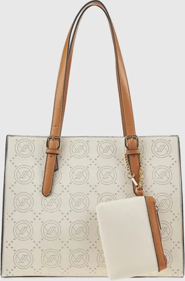 Borsa tote in ecopelle stampa logo | Verde Fashion - 5