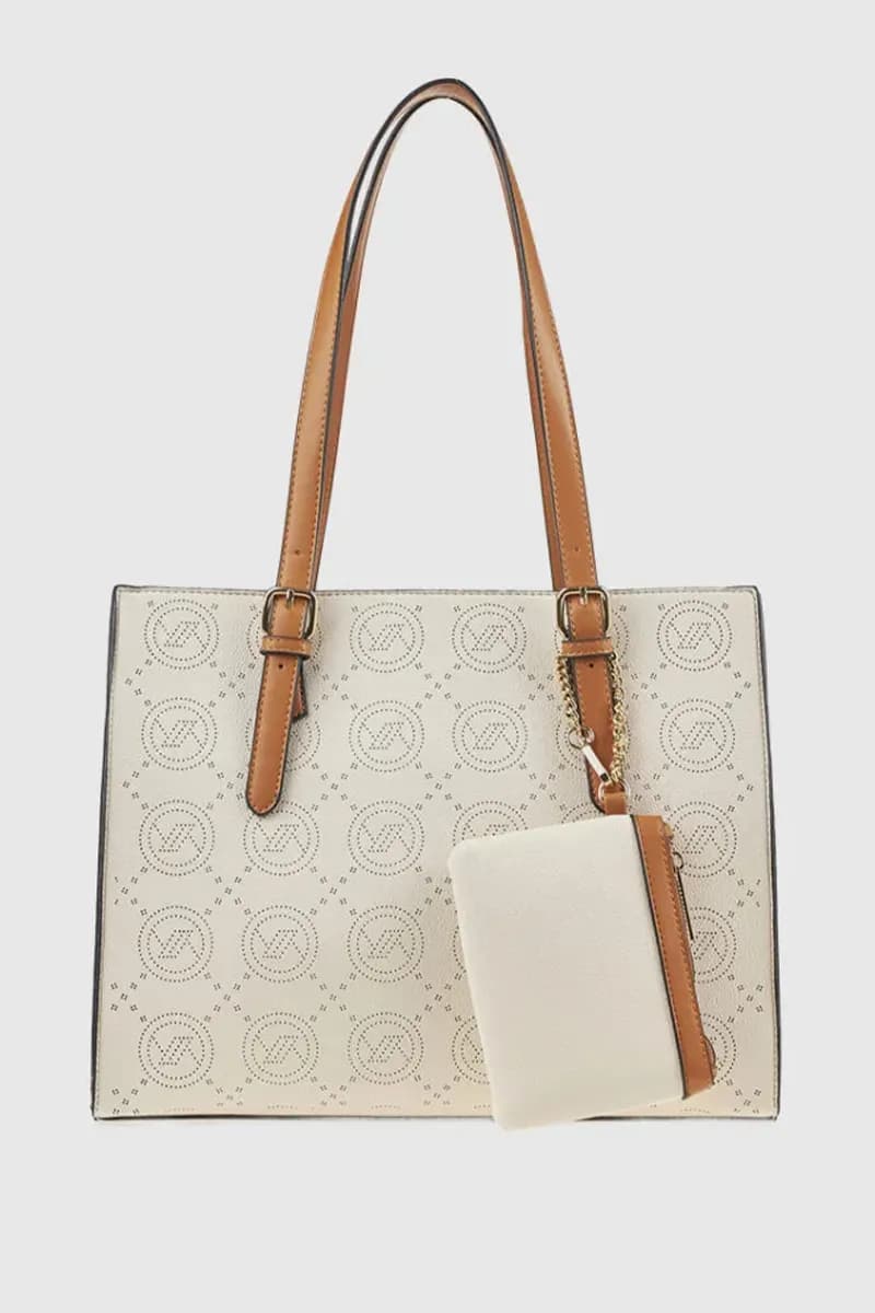 Borsa tote in ecopelle stampa logo | Verde Fashion - 5