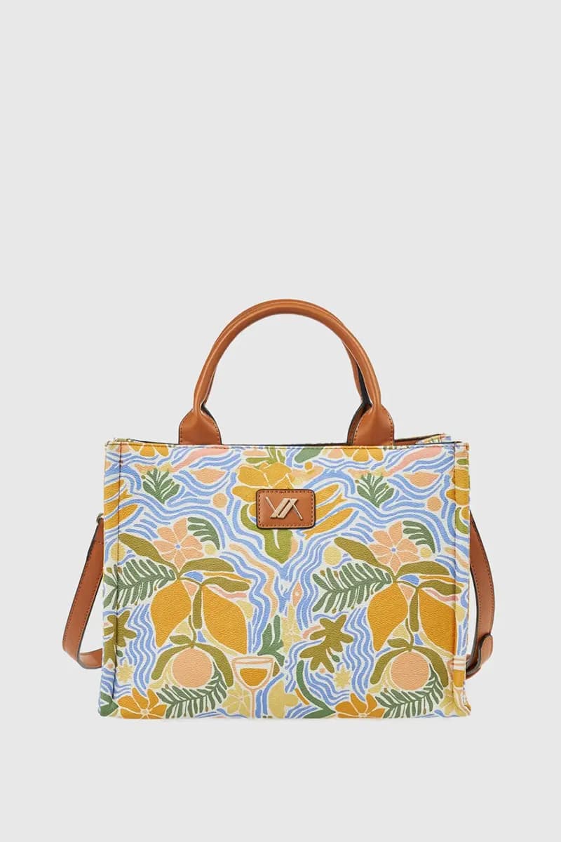 Borsa tote in ecopelle stampa limoni | Verde Fashion - 5