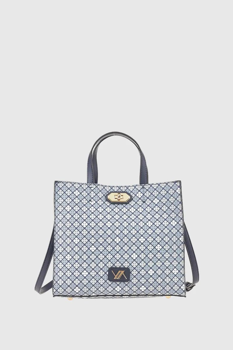 Borsa tote in ecopelle stampa mosaico | Verde Fashion - 8