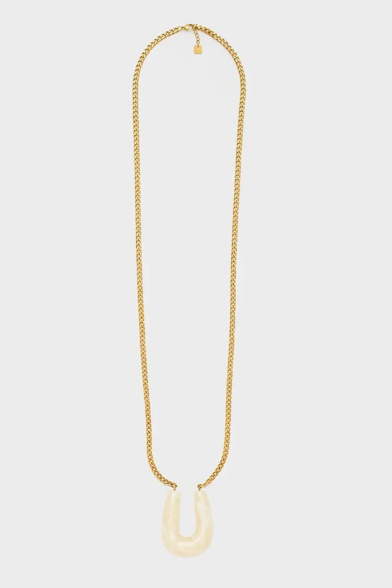 Collana lunga con pendente in resina bianca | NALÌ in Collane You Store - Messina, commercioVirtuoso.it