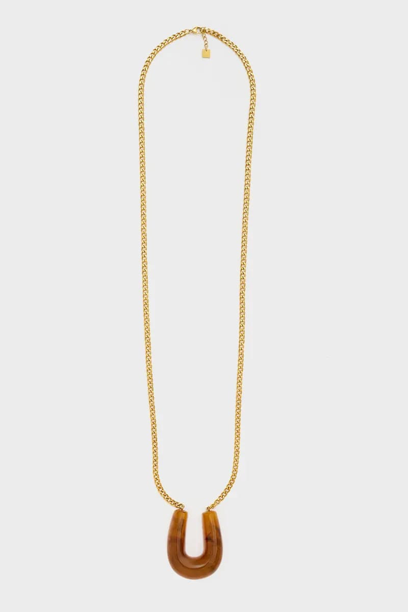 Collana lunga con pendente in resina tartarugata | NALÌ - 3