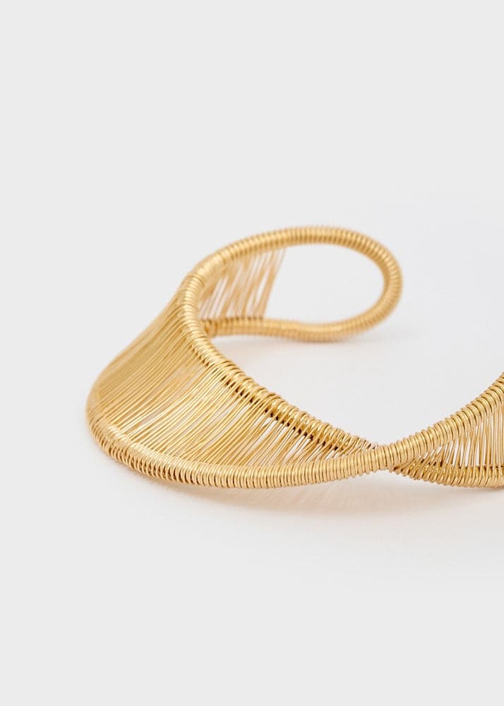 Bracciale sinuoso regolabile oro - 3