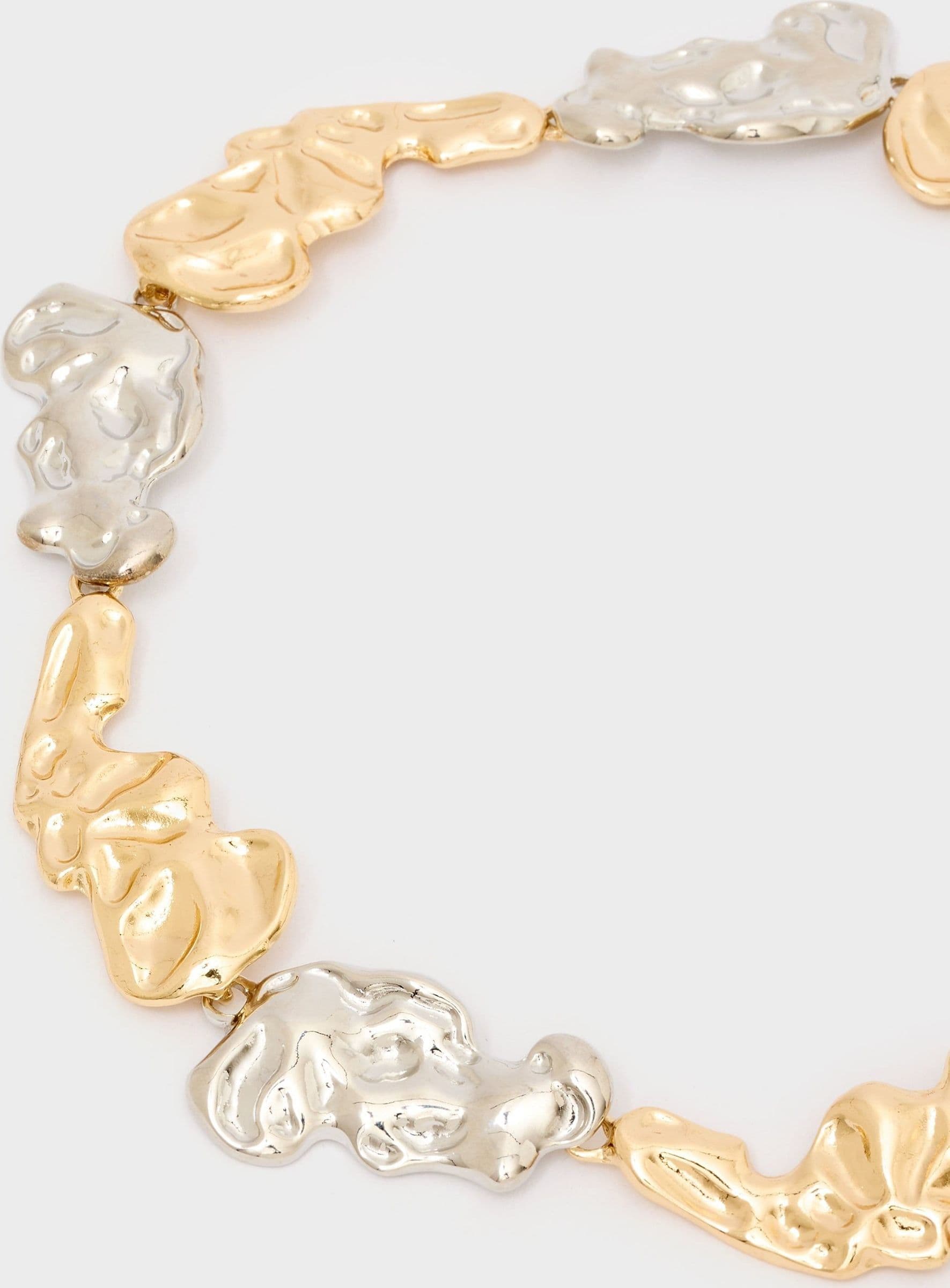 Collana girocollo martellata argento e oro - 2