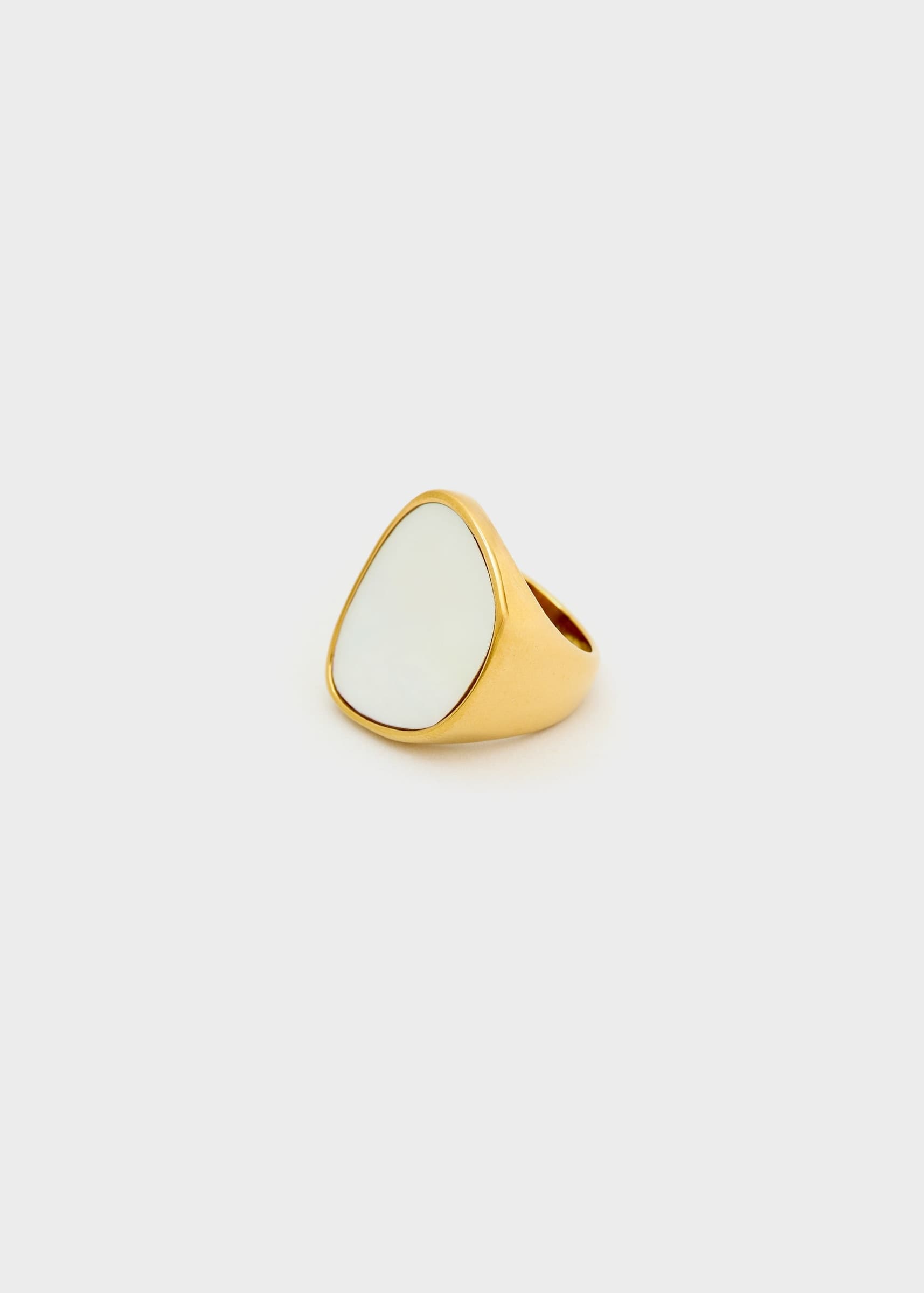 Anello over con perla oro - 3