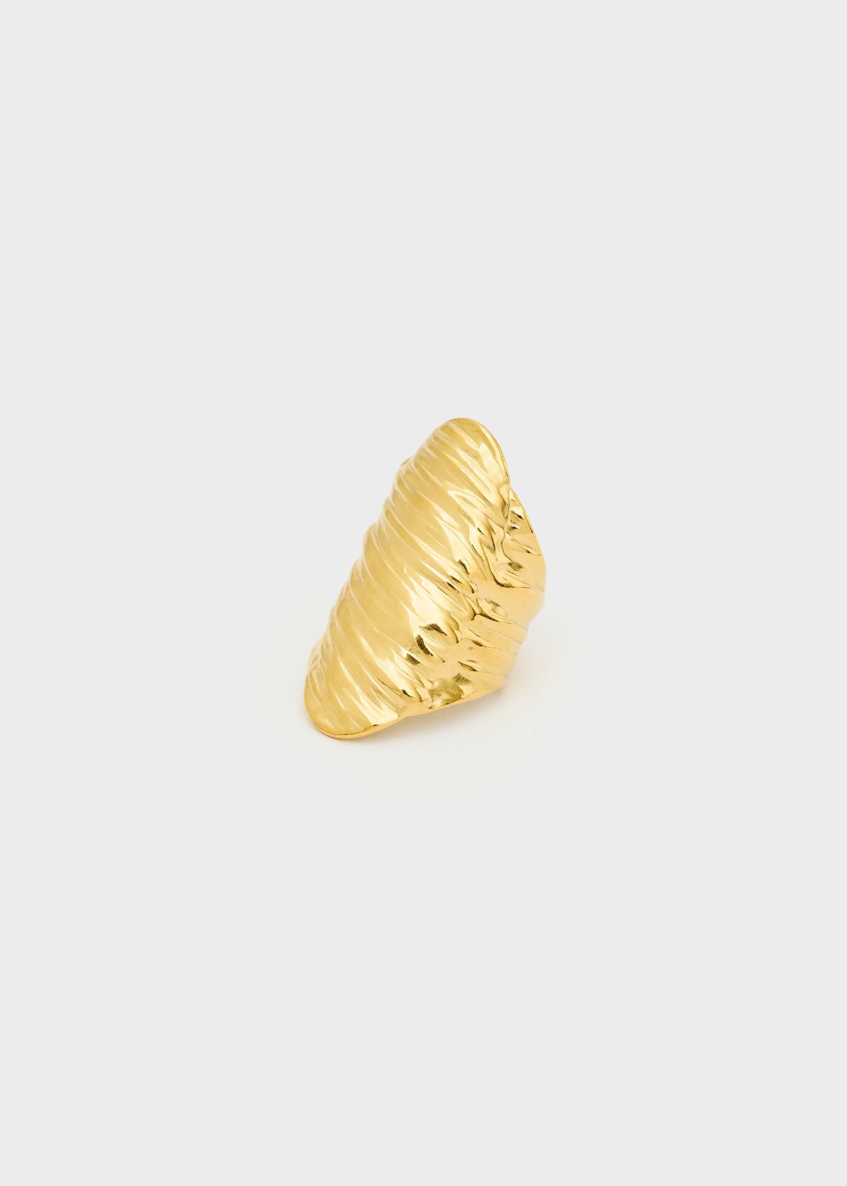 Anello avvolgente over lavorato oro - 2