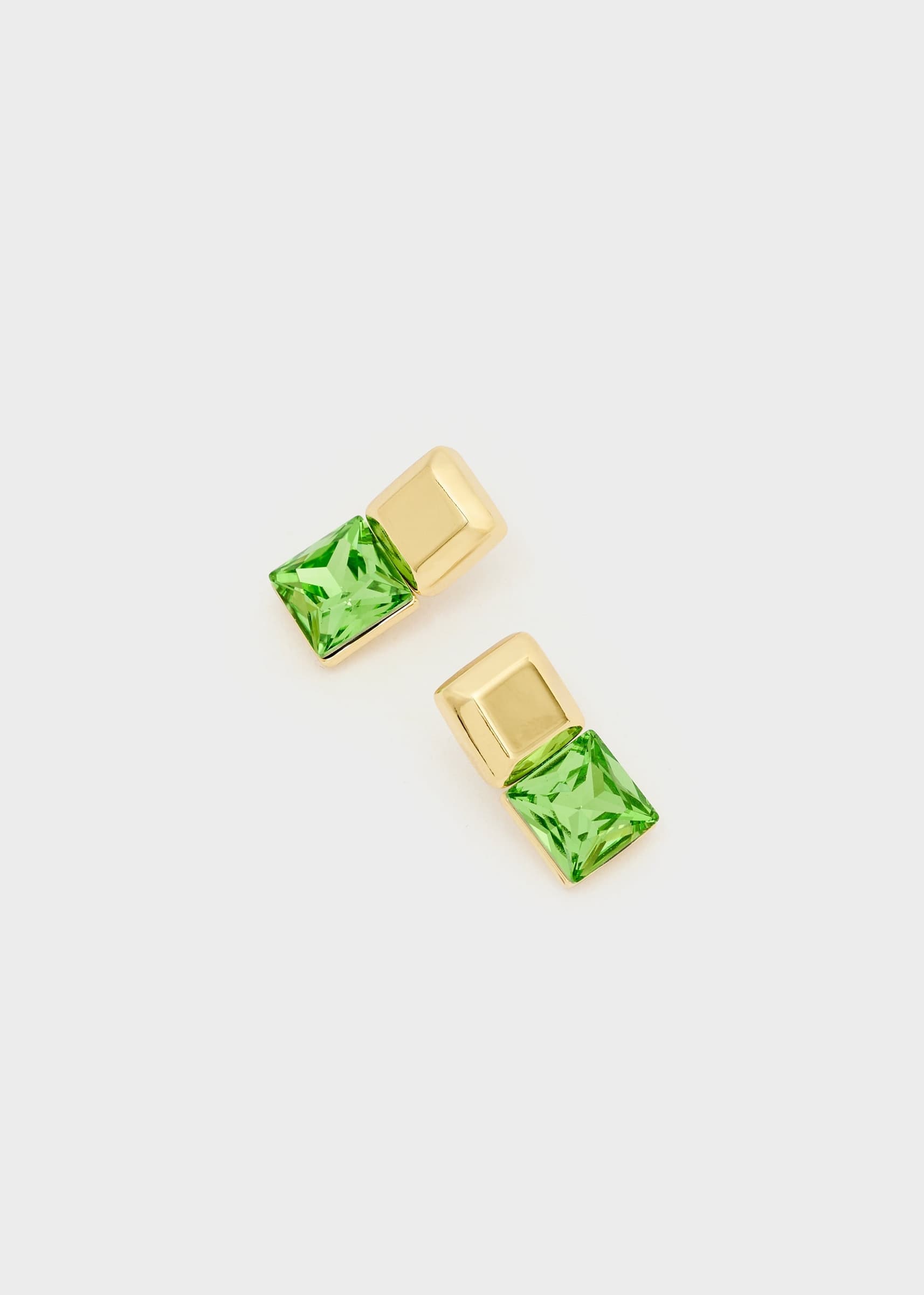 Orecchini Lucy con pietra verde oro - 2