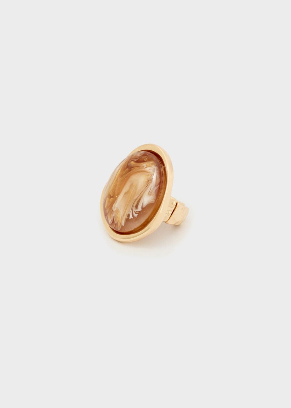 Anello chiara over in resina marrone - 2