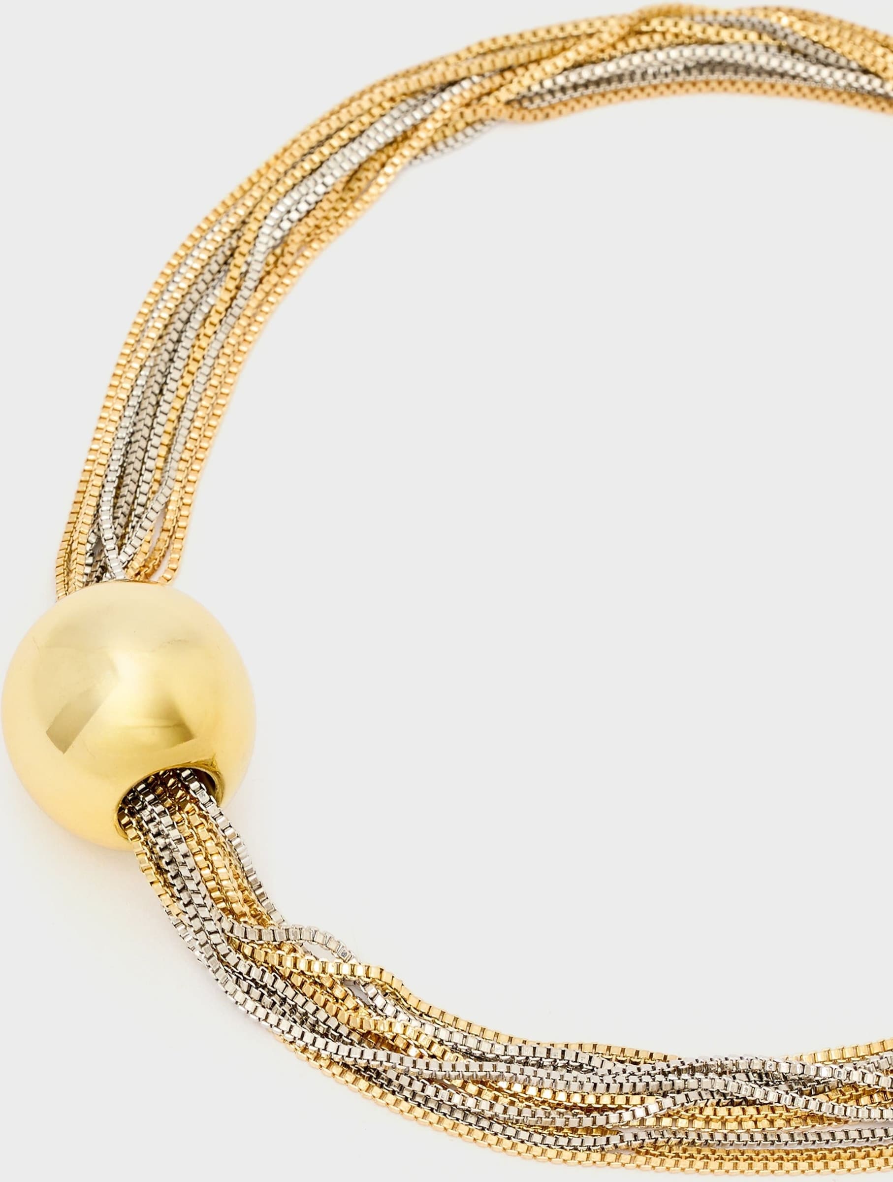 Collana multifilo con sfera oro e argento - 3