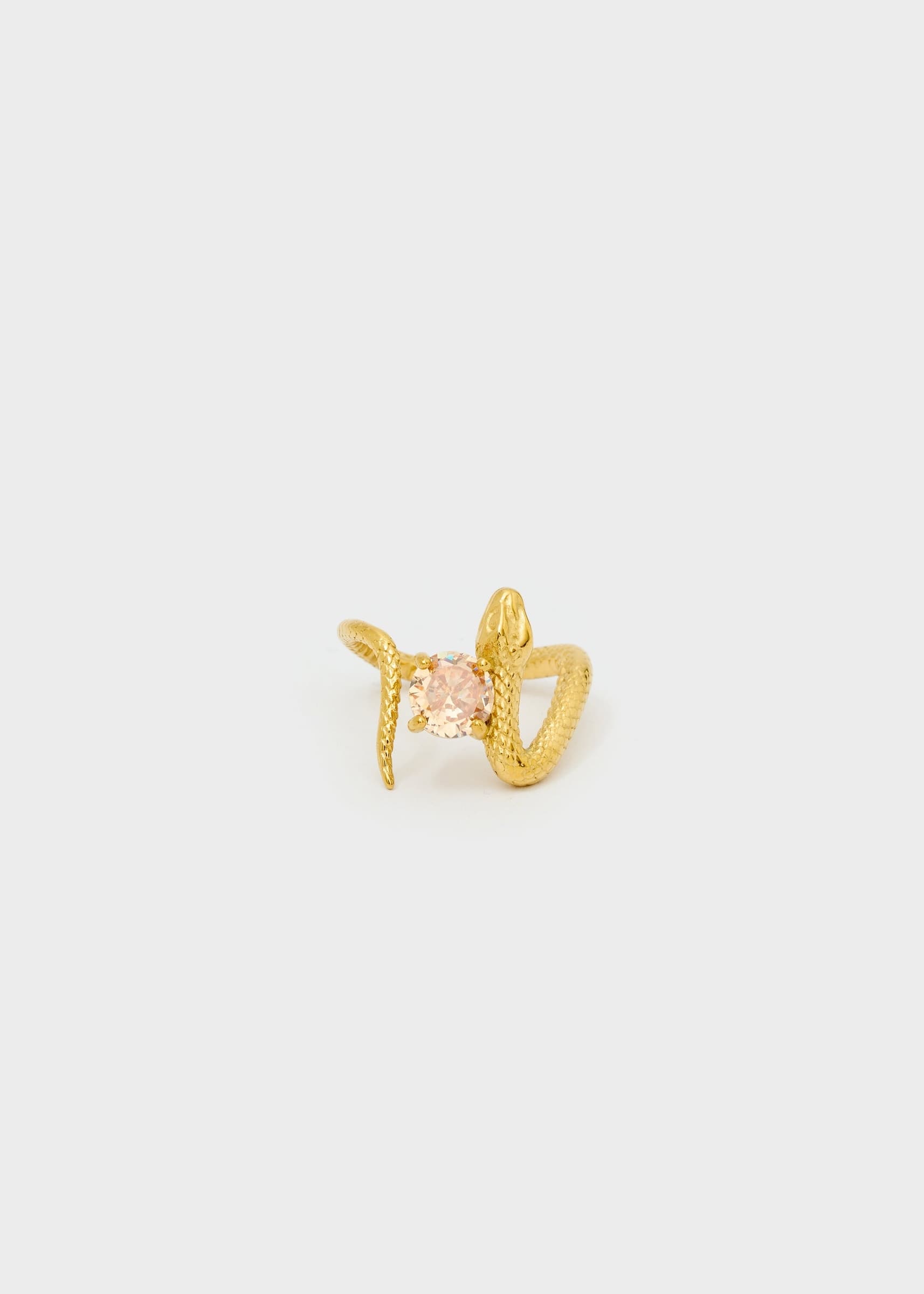 Anello serpente con pietra oro - 2
