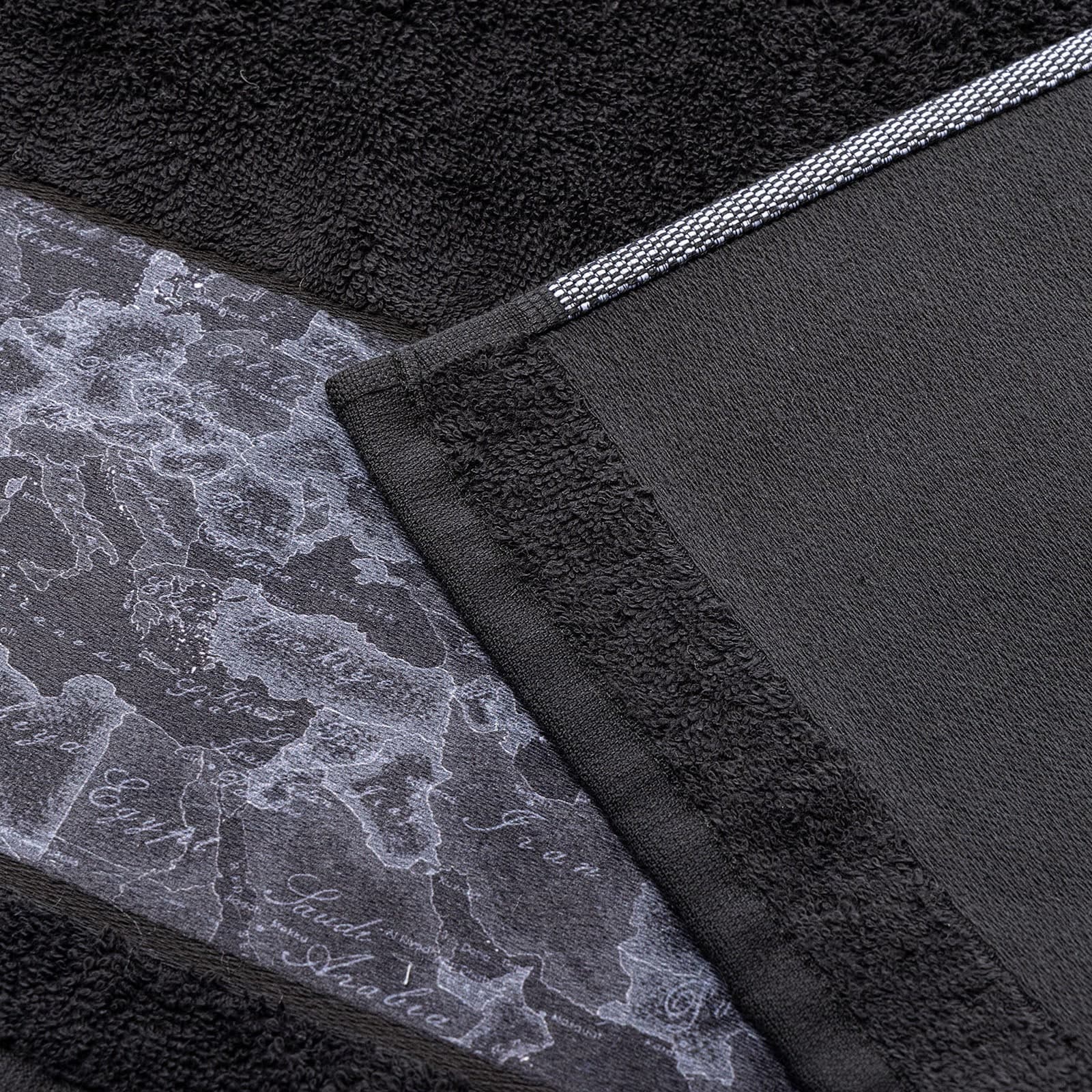 Asciugamano Geo Night ! Alviero Martini 1A Classe: Lusso Nero, Design Iconico e Puro Cotone - 3