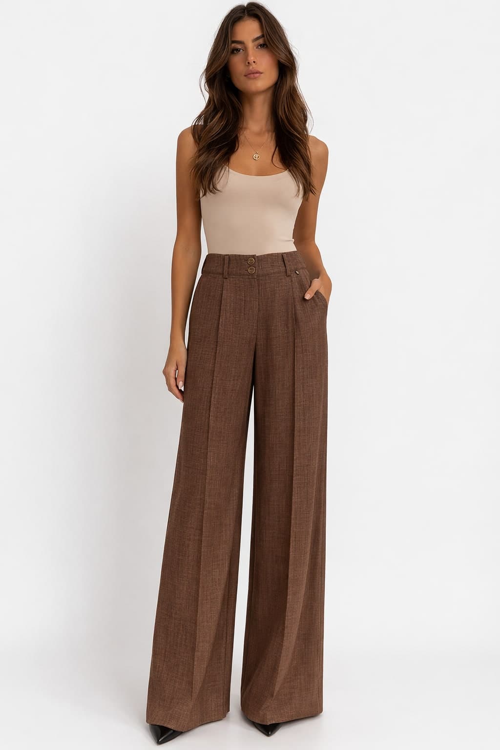 Pantalone palazzo 2 bottoni - 3
