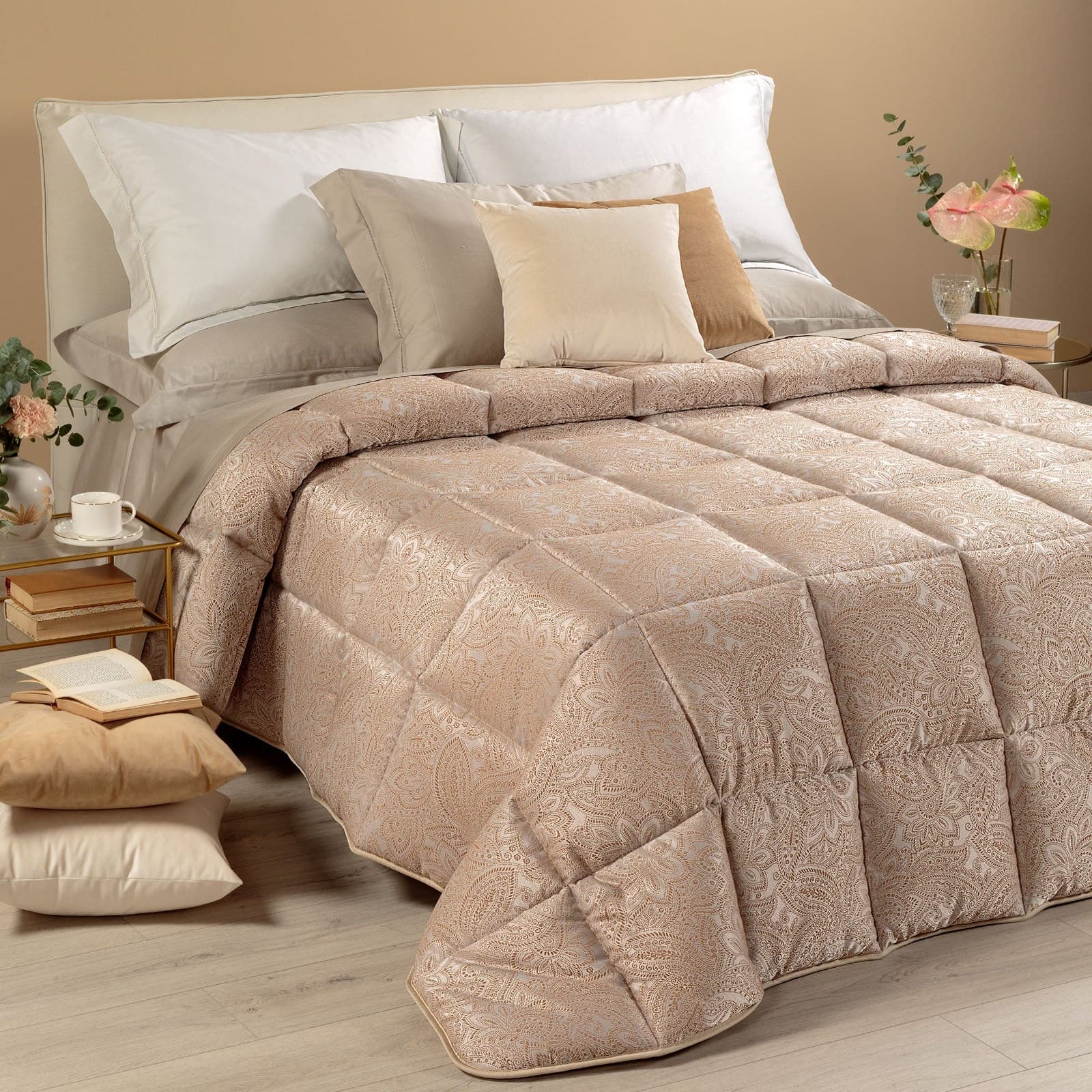 Trapunta Dorata ! Caleffi In Raso Jacquard Matrimoniale Dreaming - 7