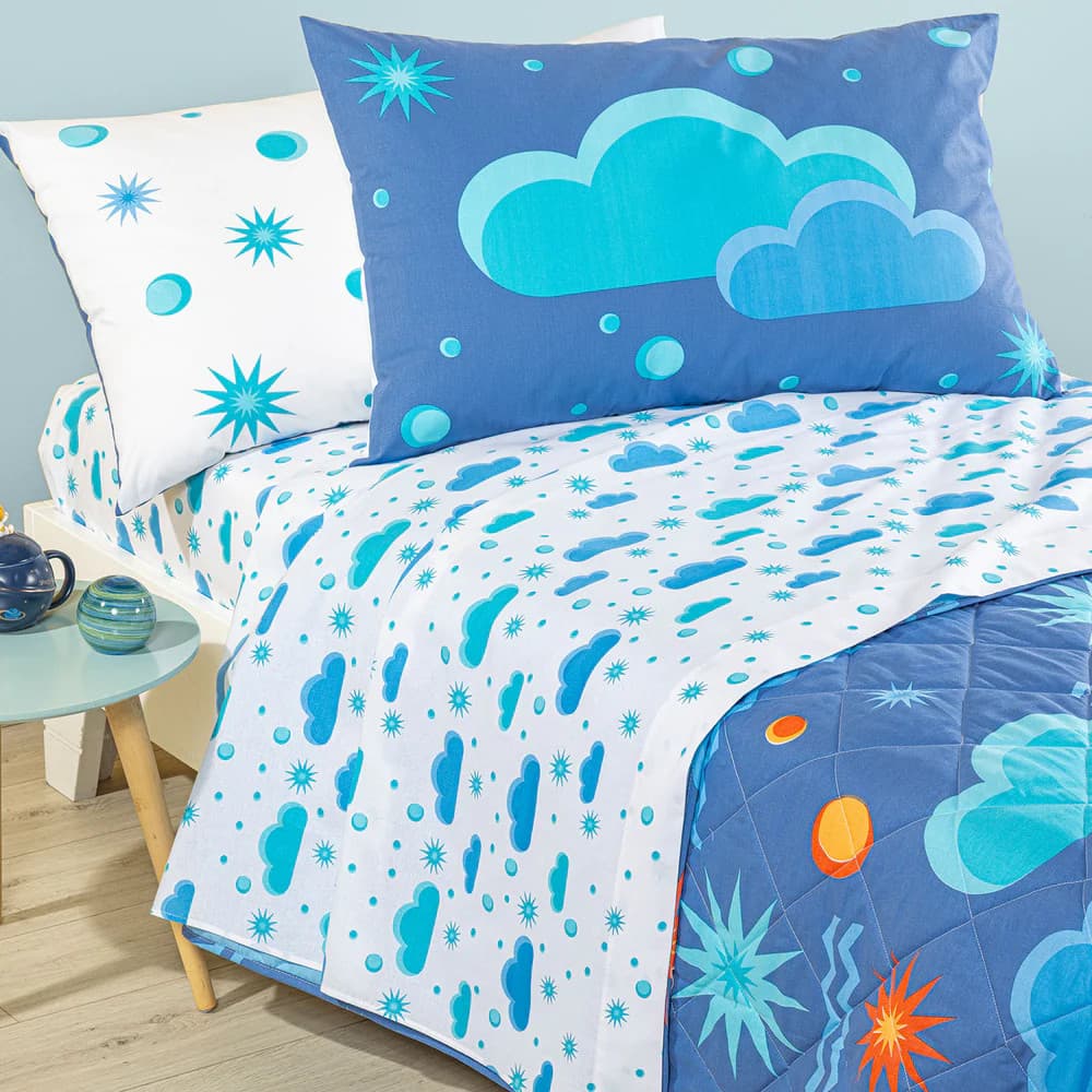 Lenzuola Bimbi Magica Notte ! Caleffi  Puro Cotone Azzurro Puro Cotone Azzurro - 4