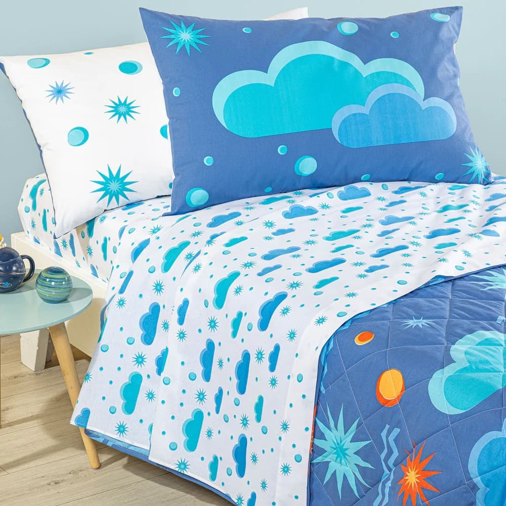 Lenzuola Bimbi Magica Notte ! Caleffi  Puro Cotone Azzurro Puro Cotone Azzurro - 2