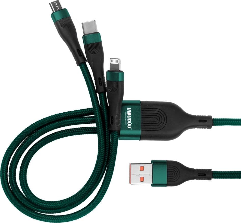 Cavo nylon 66W 3 in 1 fast charge USB-A input - 6
