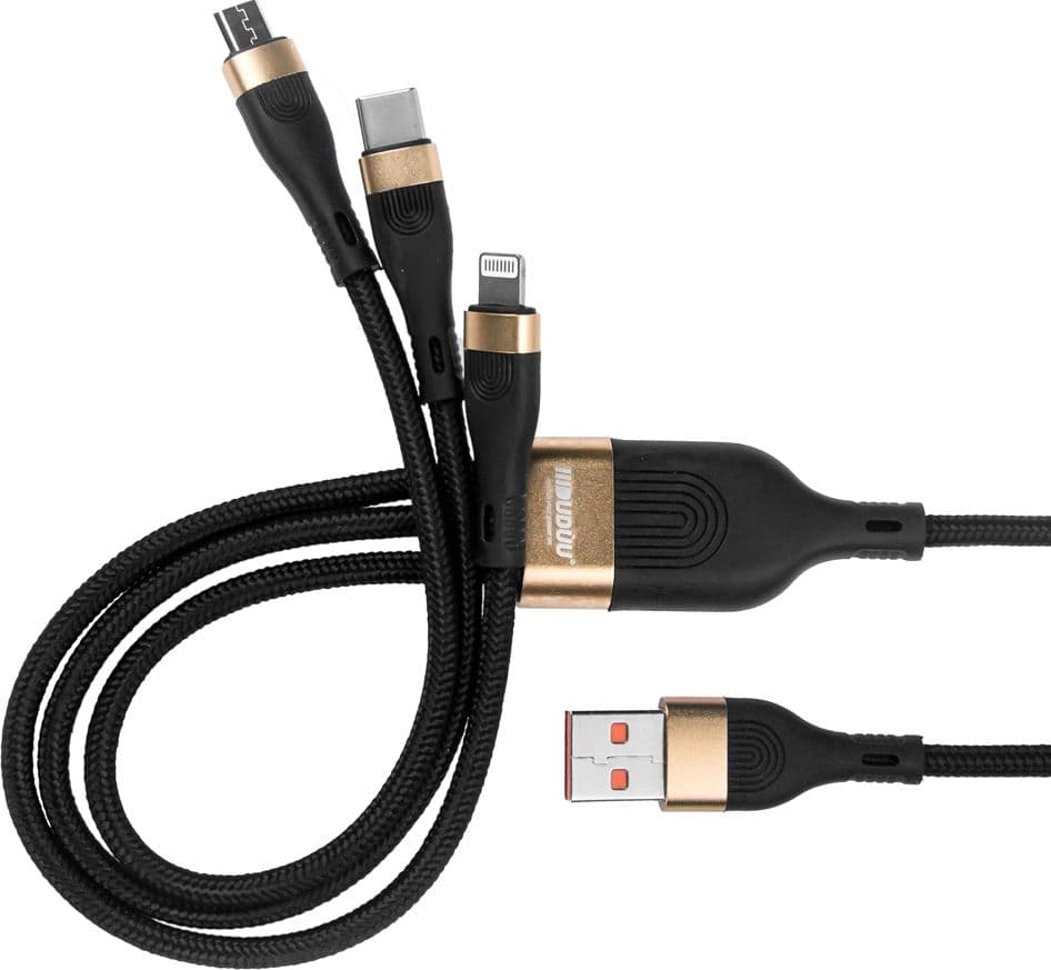 Cavo nylon 66W 3 in 1 fast charge USB-A input - 7
