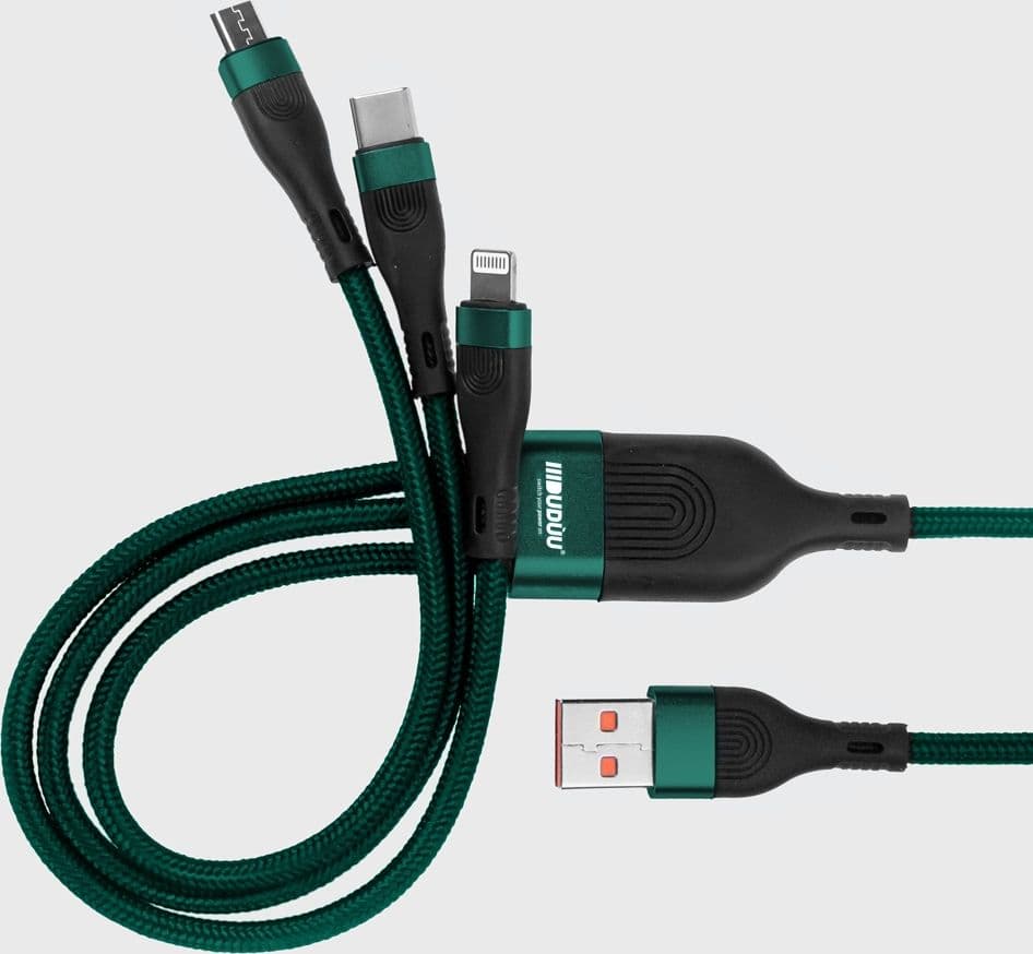 Cavo nylon 66W 3 in 1 fast charge USB-A input - 2