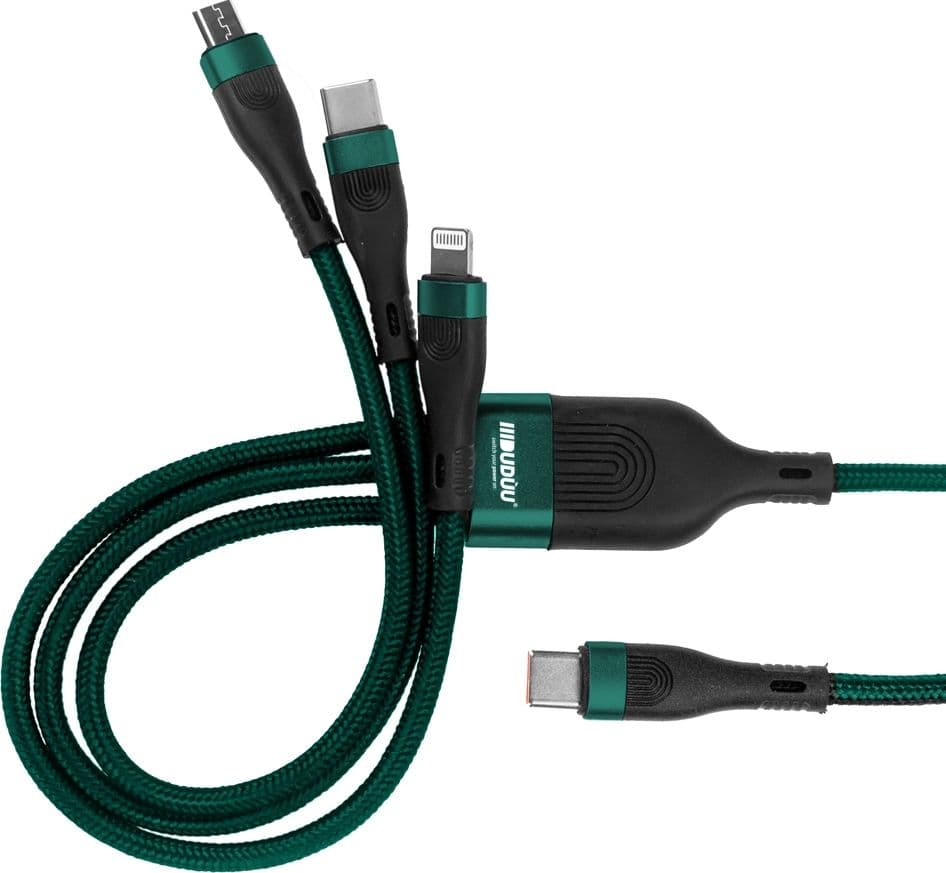 Cavo nylon 100W 3 in 1 fast charge USB-C input - 7