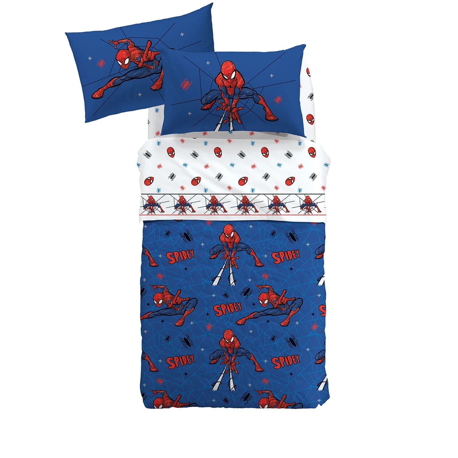 Copriletto Trapuntato Spider-Man Spidey ! Caleffi in Puro Cotone - 2