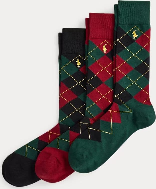 Tre paia di calze lunghe Argyle ! Polo Ralph Lauren: Scozzese – VERDE